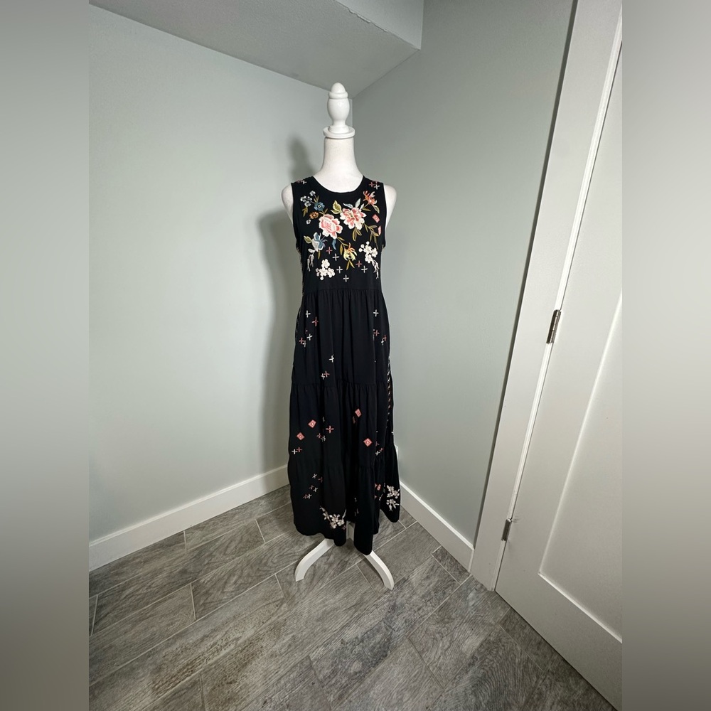 JOHNNY WAS Ceretti Floral Cotton Floral Embroidered Tank Dress Boho - Size S/M? - Picture 5 of 17